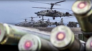 Ka-52 Helikopter der russischen Armee vor dem Einsatz in der Ukraine - Ende Mai 2022