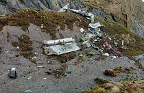 Débris de l'avion qui s'est écrasé au Népal
