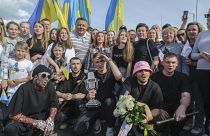 Les vainqueurs de l'Eurovision 2022, le groupe ukrainien Kalush Orchestra