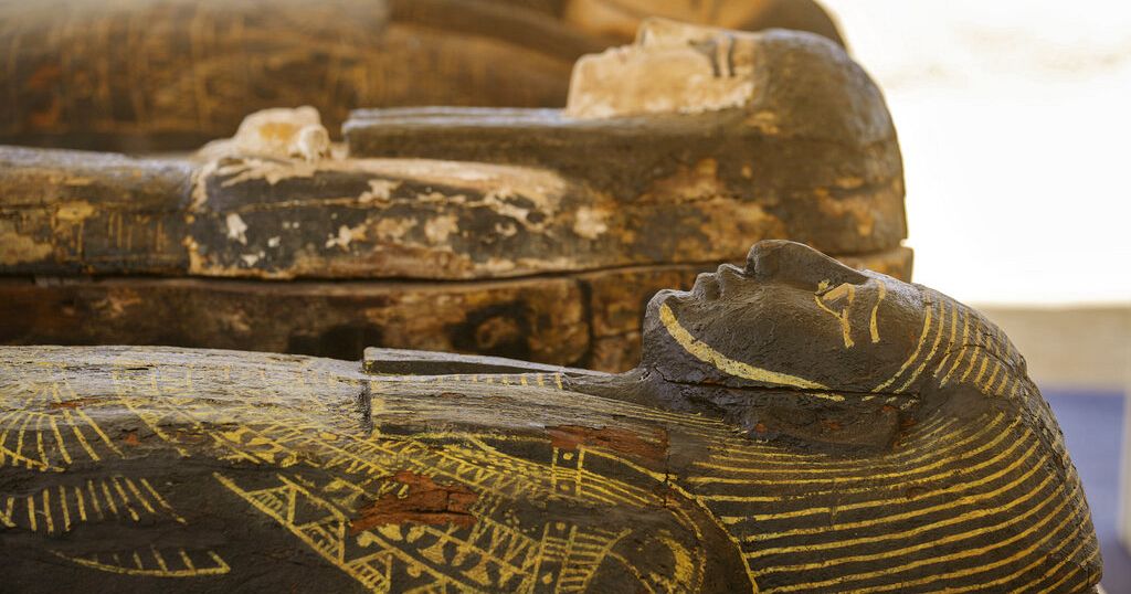 Egypt unveils major find of 250 sarcophagi and 150 statuettes in ...