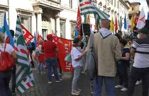 Manifestação de professores em Itália.