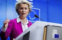 La présidente de la Commission européenne Ursula von der Leyen détaille les sanctions contre la Russie - Bruxelles (Belgique), le 30/05/2022