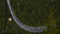Le "Sky Bridge 721", la passerelle suspendue la plus longue du monde - Dolni Morava (Rep. tchèque), le 13/05/2022