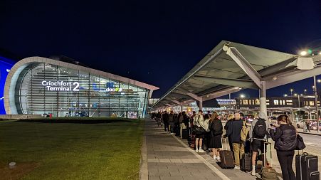 Passengers had to face a long queue at Dublin airport
