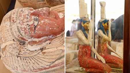 A trove of ancient artefacts has been unearthed from Saqqara, an Egyptian necropolis