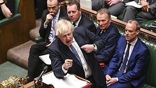 El primer ministro británico, Boris Johnson en una sesión del control al Gobierno en la Cámara de los Comunes, Londres, Reino Unido