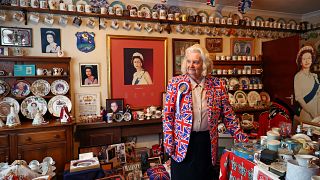 Ahead of Queen Elizabeth's Platinum Jubilee marking 70 years on the throne, Margaret Tyler shows off her royal family collection.