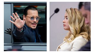 Johnny Depp (balra) és Amber Heard perében hathetes tárgyalás után döntöttek.