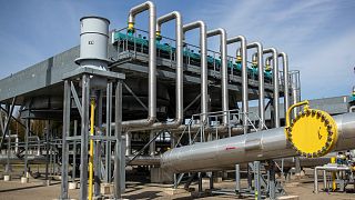 A view of hardware of the Jauniunai Gas Compressor station, near Vilnius, Lithuania, on May 5, 2022. 