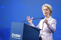 La presidenta de la Comisión Europea, Ursula von der Leyen, habla durante el Foro Globsec 2022 en Bratislava, Eslovaquia, el jueves 2 de junio de 2022.