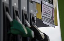 Tájékoztató felirat a Mol benzinkútján Salgótarjánban