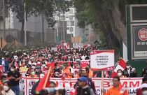 MIneros protestan en Perú