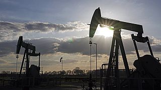 A pumpjack of Wintershall DEA extract crude oil at an old oil field in Emlichheim, Germany, on March 18, 2022. 