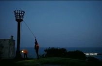 Two men tasked with lighting the Dover Town Beacon to mark Queen Elizabeth II’s Platinum Jubilee, struggled against breezy conditions on Thursday night, June 2.