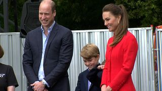 Duke and Duchess of Cambridge visit performers at Cardiff Castle ahead of the Platinum Jubilee