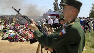 Похороны погибшего российского военнослужащего в Волгоградской области.