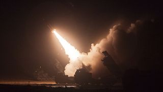 Tir d'un missile balistique lors de l'exercice conjoint mené par la Corée du Sud et les Etats-Unis, lundi 6 juin 2022.