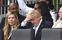 Boris Johnson, dans les tribunes pour assister aux parades du Jubilée de la reine Elizabeth, samedi 7 juin 2022