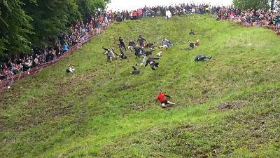 The annual cheese-rolling events takes place in Coopers Hill