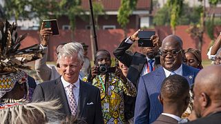 Le roi Philippe de Belgique (à g.) et le président congolais Félix Tshisekedi - Kinshasa (RDC), le 07/06/2022