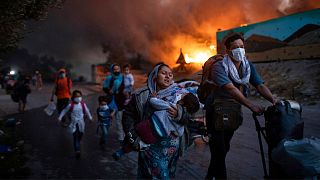 2020 fire at Moria Camp on the Greek island of Lesbos