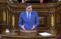 El presidente del Gobierno español, Pedro Sánchez, este martes en el Congreso.