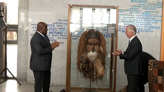 The Belgian King visits the national museum in Kinshasa