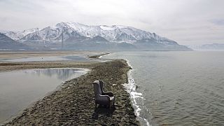The water level in the Great Salt Lake reached its lowest point on record last summer.