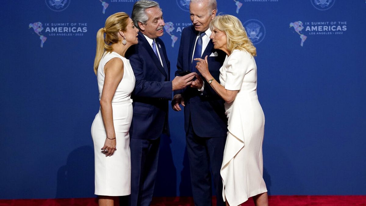 ABD Başkanı Joe Biden ve eşi Jill Biden, Arjantin Devlet Başkanı Alberto Fernandez ve eşi Fabiola Yanez'i ağırladı