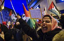 Des manifestants pro-Front Polisario manifestent dans le nord de l'Espagne, en faveur de l'indépendance du Sahara Occidental / 23 mars 2022