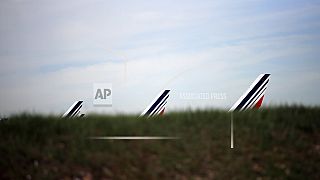 Blick auf Flugzeuge von "Air France" auf dem Rollfeld