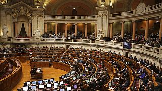 A portugál parlament ülésterme, 2020-ban.