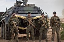 Deutsche Bundeswehrsoldaten der in Pabrade, Litauen stationierten NATO-Einheit, Juni 2022.
