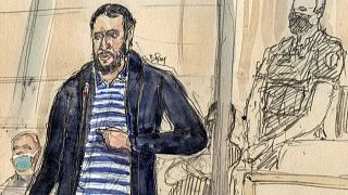 El principal acusado, Salah Abdeslam, durante el juicio el pasado mes de abril