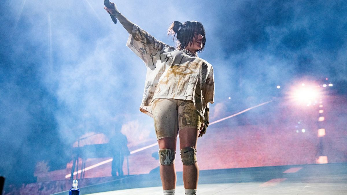 Billie Eilish, pictured at Coachella Festival this year, is putting on a climate event during the UK and Ireland leg of her world tour.