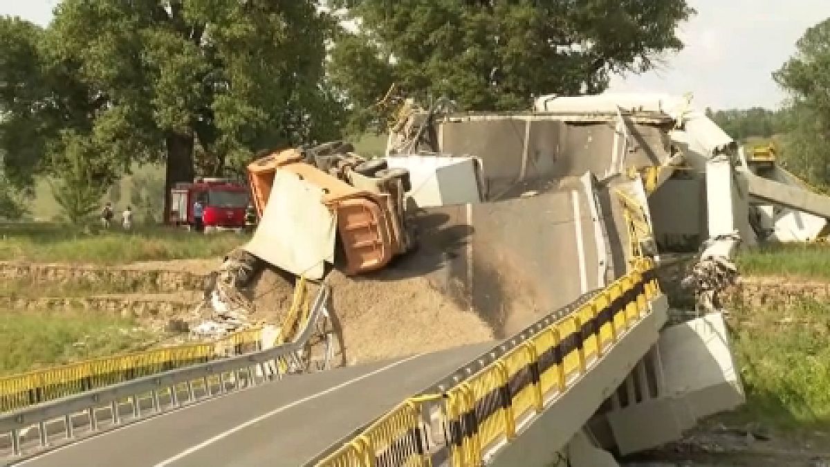 Die eingestürzte Brücke in Rumänien