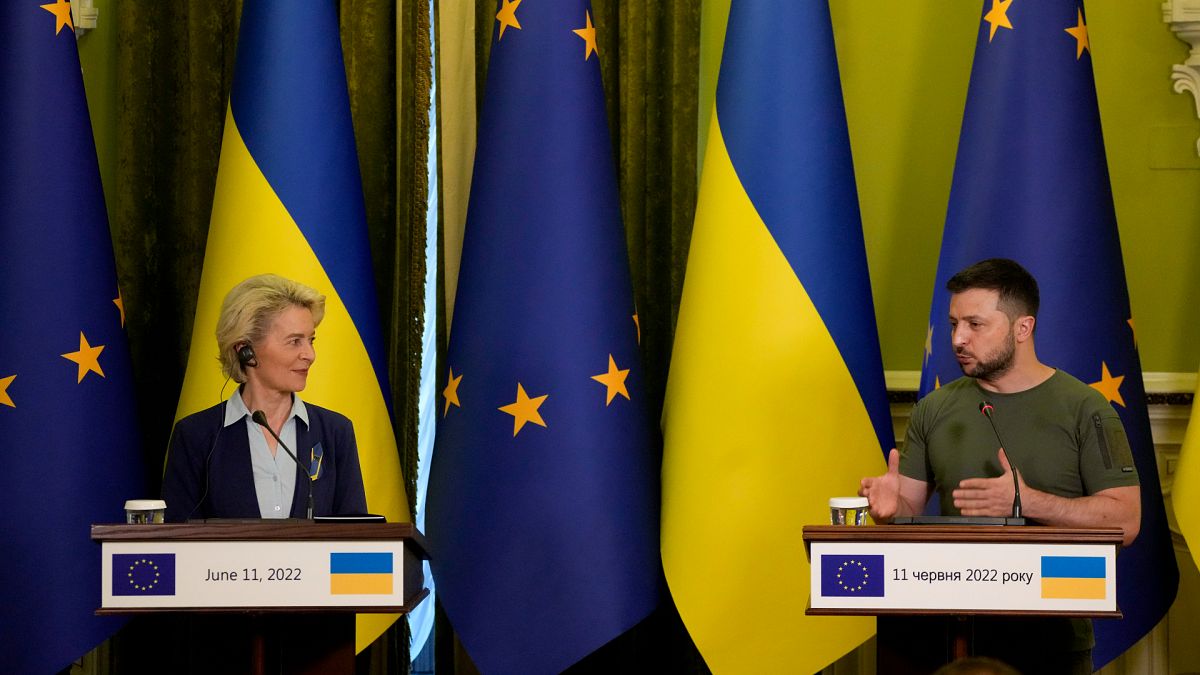 Avrupa Komisyonu Başkanı Ursula von der Leyen ve Ukrayna Cumhurbaşkanı Volodimir Zelenskiy