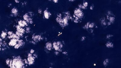 صورة للأقمار الصناعية (بلانيت لابز) تظهر سفينة تخزين وتفريغ ترفع علم جزر مارشال في حقل كاريش. 2022/06/05