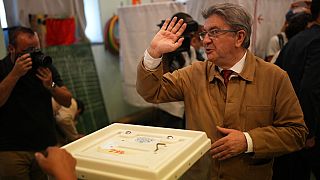 Linken-Chef Jean-Luc Mélenchon bei der Stimmabgabe in Marseille