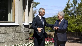 Finland's President Sauli Niinisto, meets with NATO Secretary General Jens Stoltenberg