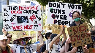 Manifestation pour le contrôle des armes à feu à Los Angeles, États-Unis, le 11 juin 2022