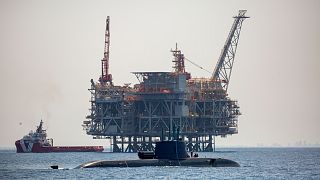 منصة نفطية في حقل غاز ليفياثان البحري الإسرائيلي.
