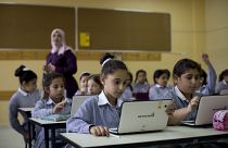 Palästinensische Kinder lernen in einer Schule