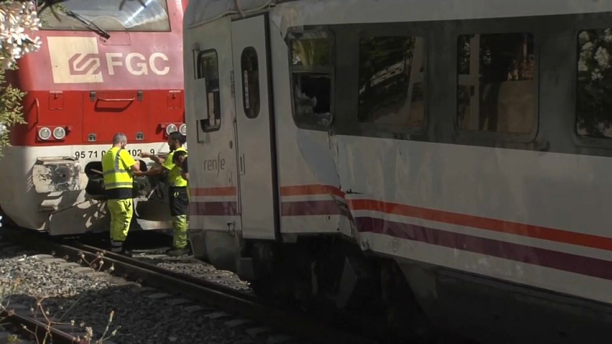 Sur le site de l'accident de train près de Tarragone, le 13/06/2022 - Capture d'écran d'une vidéo TVE via EBU