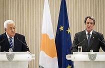 Ο πρόεδρος της Κυπριακής Δημοκρατίας Νίκος Αναστασιάδης και ο Παλαιστίνιος ηγέτης Μαχμούντ Αμπάς