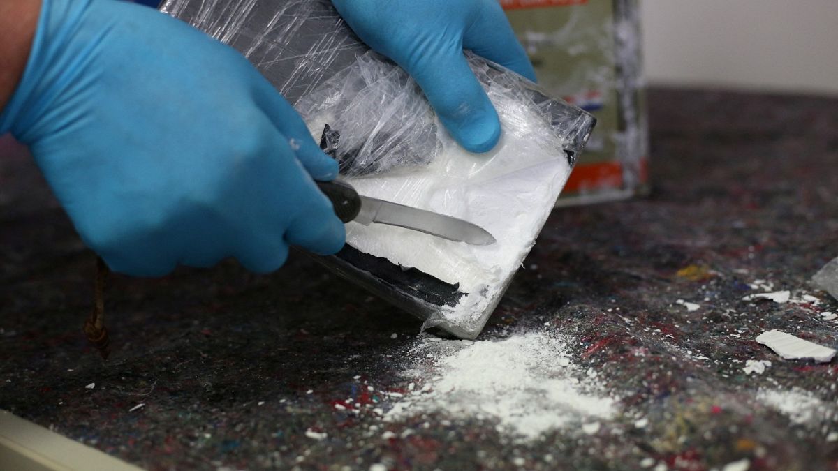 German authorities seized more than 16 tonnes of cocaine in the northern port city of Hamburg, Germany, February 24, 2020