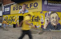 Carteles electorales de la candidatura de Rodolfo Hernández en Bogotá (Colombia).
