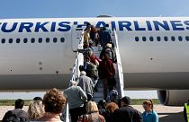 Passengers board a Turkish Airlines plane in Morocco