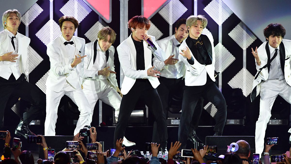 BTS performs onstage during the KIIS FM's iHeartRadio Jingle Ball at the Forum Los Angeles in 2019
