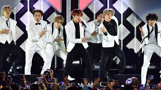 BTS performs onstage during the KIIS FM's iHeartRadio Jingle Ball at the Forum Los Angeles in 2019